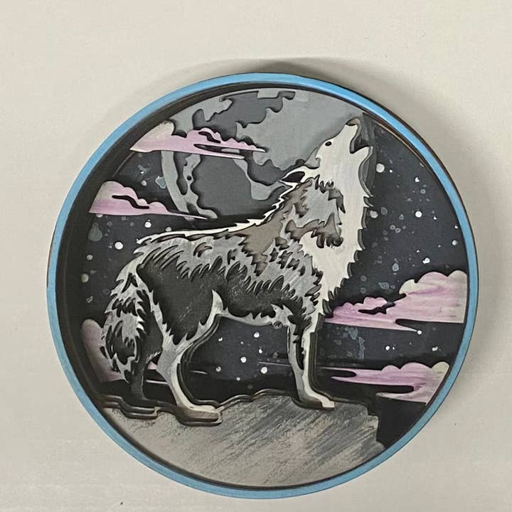 Our Little Makery - Wholesale DIY Craft Kit - Wolf Shadow Box Kit4