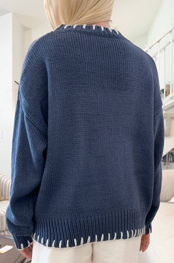 Lily Clothing - Vente Pull en maille – femme - Pull jacquard à nœud tricoté de style décontracté8