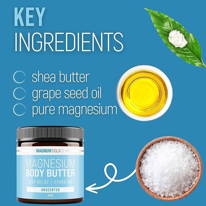 Magnum Solace - Wholesale Body Balm/Butter - Magnesium Body Butter for Better Sleep - Unscented 4oz2