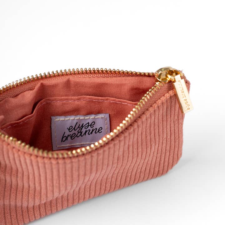 Elyse Breanne Design - Wholesale Coin Purse - Women's - Peony Corduroy Coin Pouch