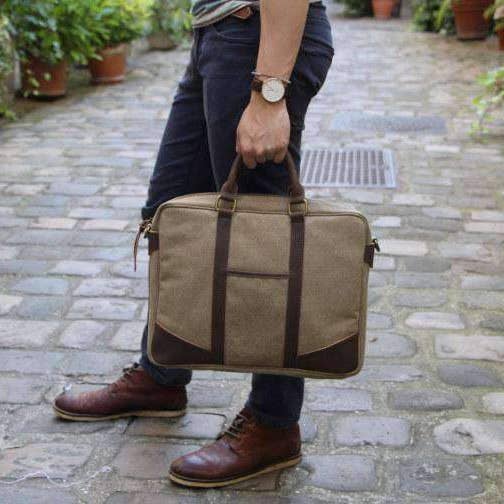 ZEDE PARIS - Wholesale Laptop Bag - Unisex - ARTS-ET-METIERS - Canvas and leather laptop bag24