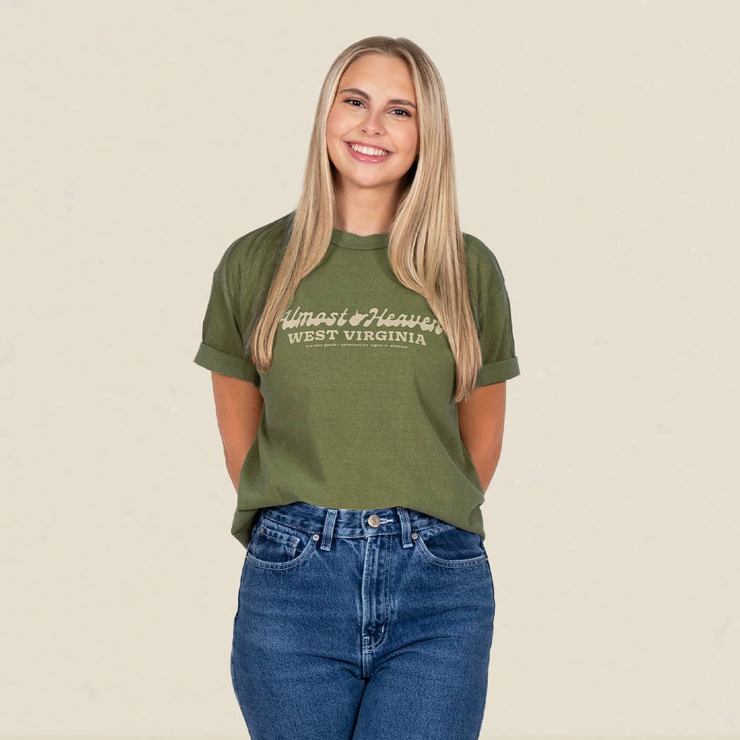 faded army WV Motto Tee for wholesale on Faire2