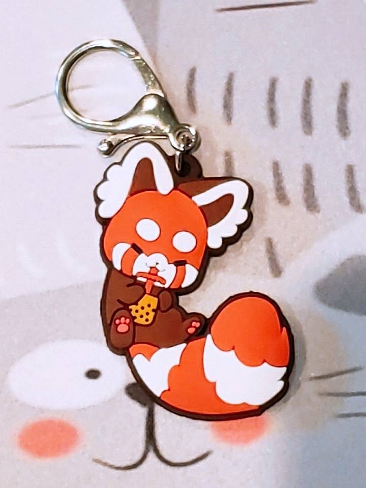 Boba Red Panda Keychain for wholesale by Lizbie Cafe