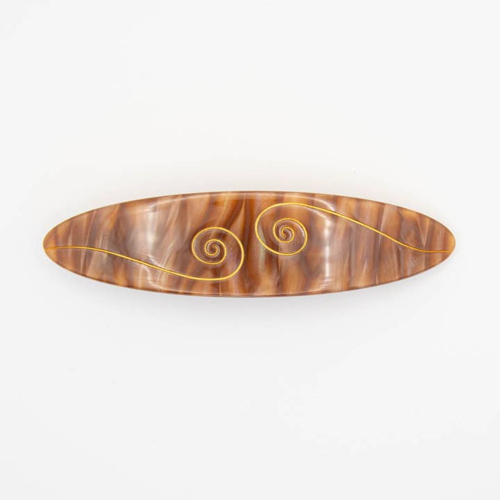Barrette Spirale Française en Caramel pour la vente par Pepper You