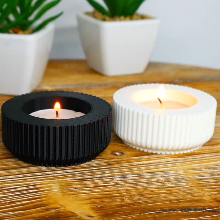 Minimalist Tealight Candle Holder, Modern Textured Decor for wholesale by Herbs&Belles