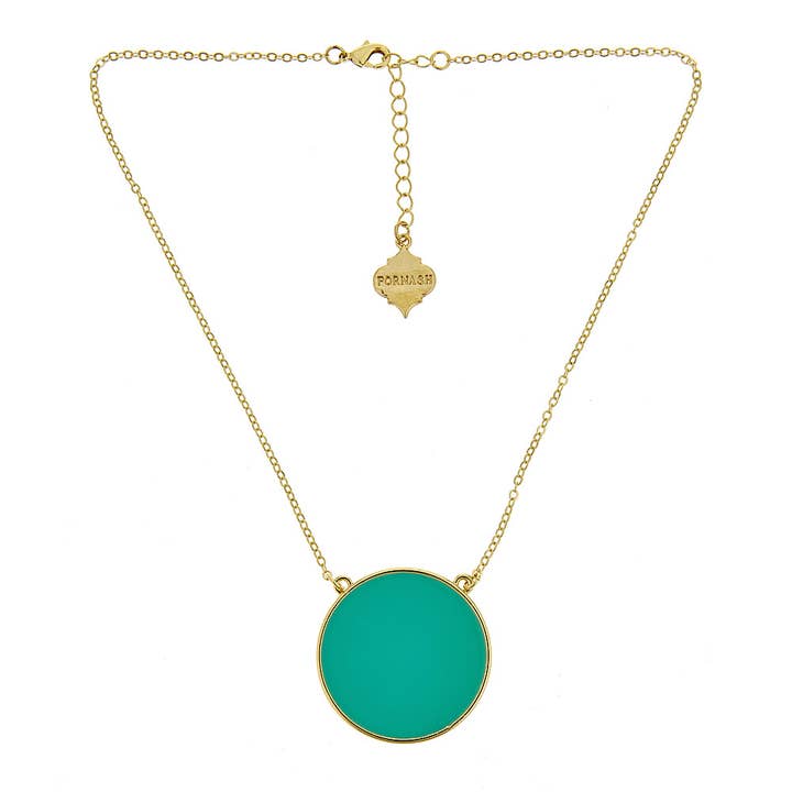 Fornash – Großhandel Kette mit Anhänger/Charm – Monogramm Gold Emaille Weiche Kette Halskette