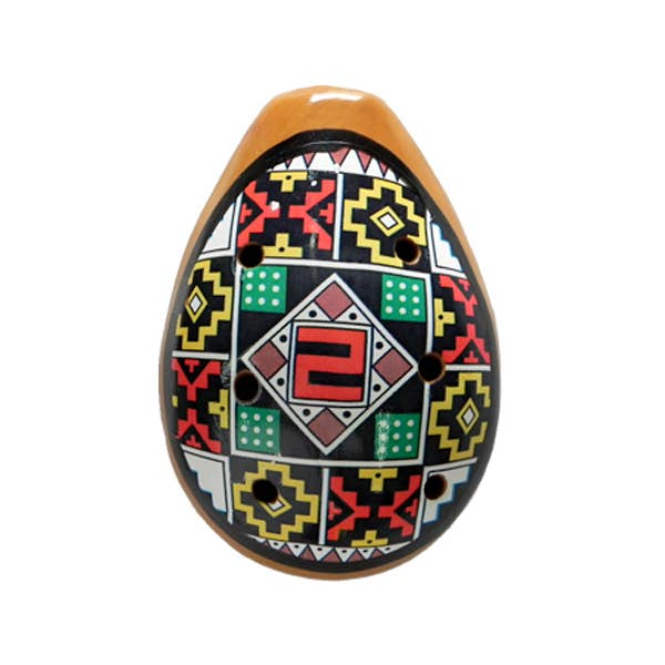 Pichincha - Wholesale Musical Instrument - Ceramic Geometric Design Large Ocarina Musical Instrument