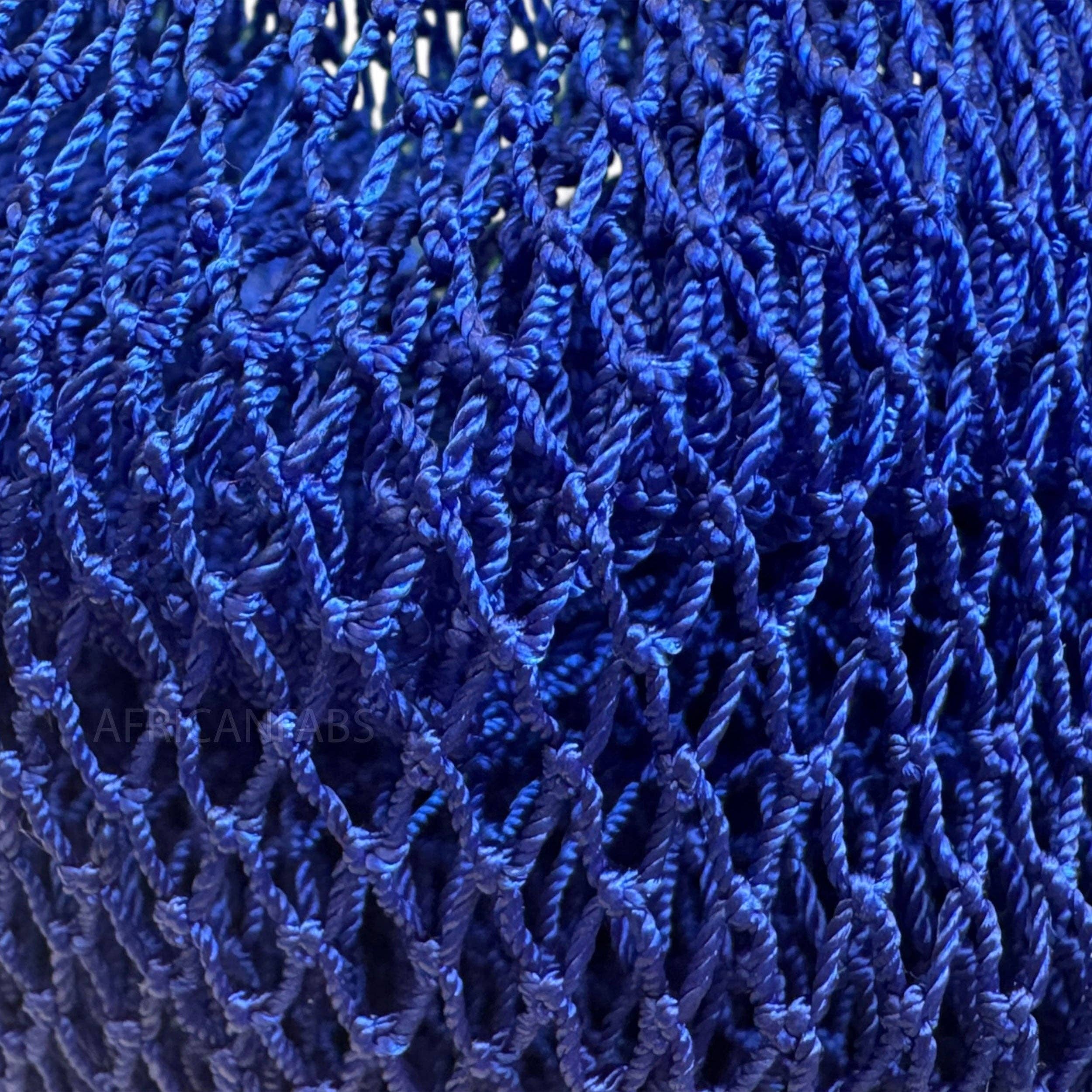 AfricanFabs – Großhandel Badepuff/-schwamm – 5 Stück - Afrikanisches Netzschwamm / Afrikanisches Peelingnetz / Sapo-Schwamm - Blau1