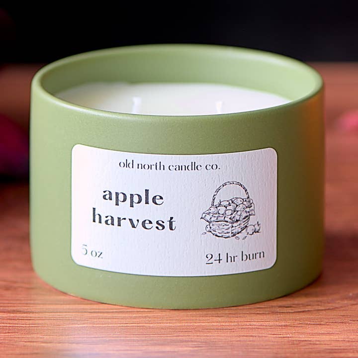 Apple Harvest - 5 oz Keramisk sojablandslys for engroshandel hos Old North Candle Co