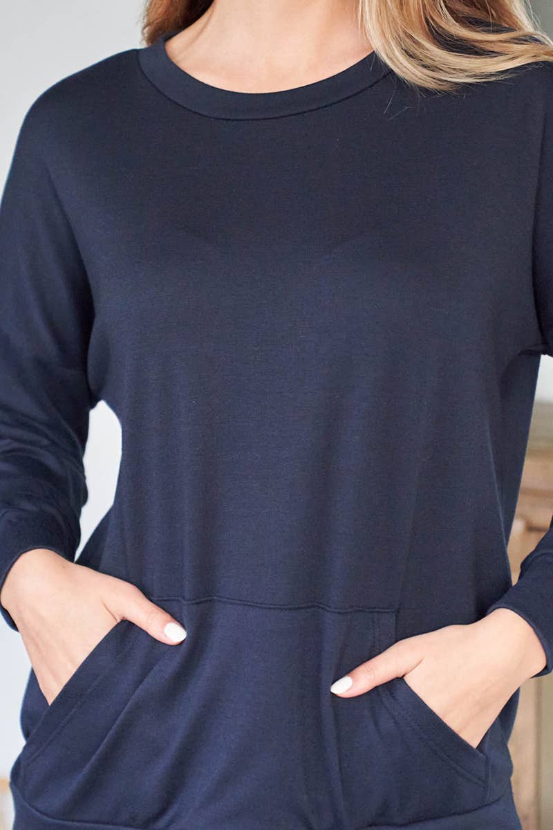 You & Me – wholesale Sweatshirt - Dam – PPT2063-LÅNGÄRMAD FRANSK FROTTÉ TOPP MED KÄNGURUFICKA67