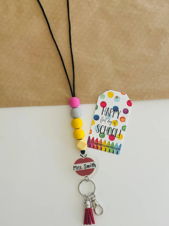 Back to School Teacher Appreciation Apple Lanyard & Gift Tag for wholesale by Peddle Your Paper