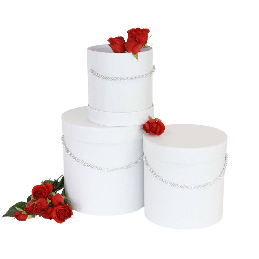 UNIKPACKAGING – wholesale Gift box – Set of 3 Round Flower Boxes with Lids – Gift Packaging0