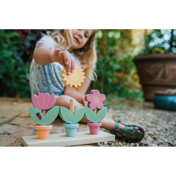 Orange Tree Toys - Wholesale Wood Toy - Kids - Stacking Wooden Flower Pots3