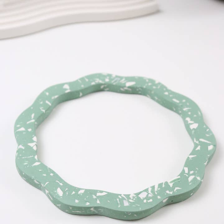 Three Springs Candle Co. – wholesale Trivet – Mochi Donut Terrazzo Trivet | Pot holder - Green