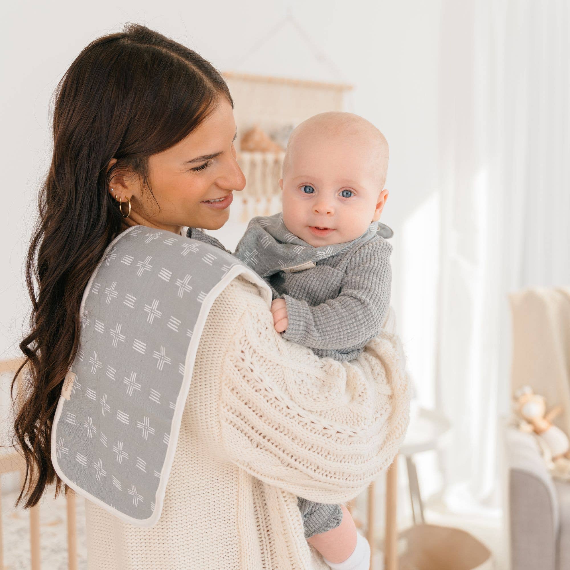 Crane Baby - Wholesale Burp Cloth Set - Baby - Ezra 3-Pc. Burp Cloths5