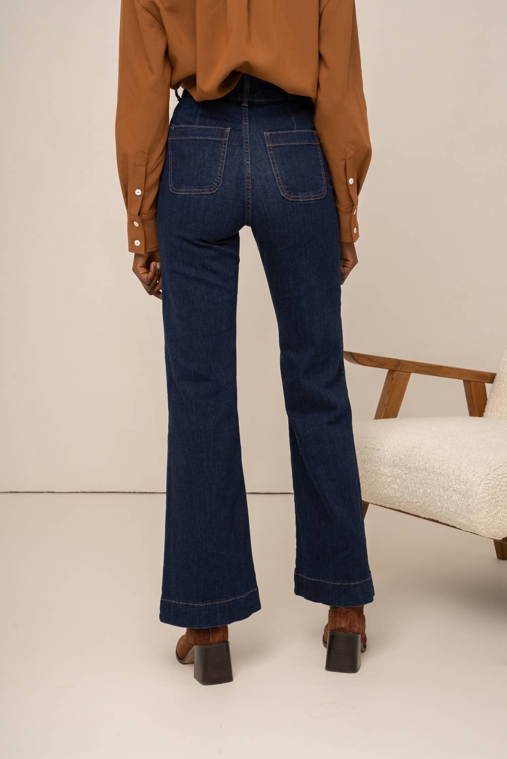 Oraije Paris – calças de ganga - Mulher por atacado – Elena flare jeans38