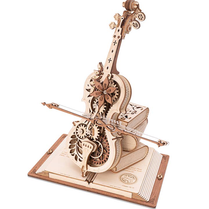 AMK63 Rokr Magic Cello Model 3D Puzzle Mechanical Music Box for wholesale by Robotime