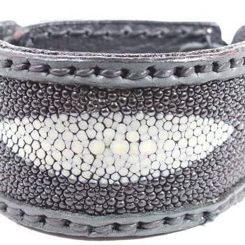 Handmade genuine stingray leather bracelet/ cuff for wholesale by Atlas Goods By Your Needs Company