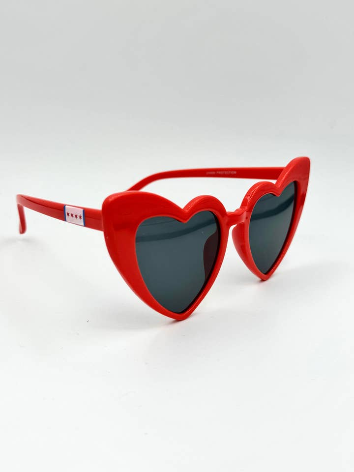 Óculos de sol com bandeira de Chicago em forma de coração por atacado de The Junction