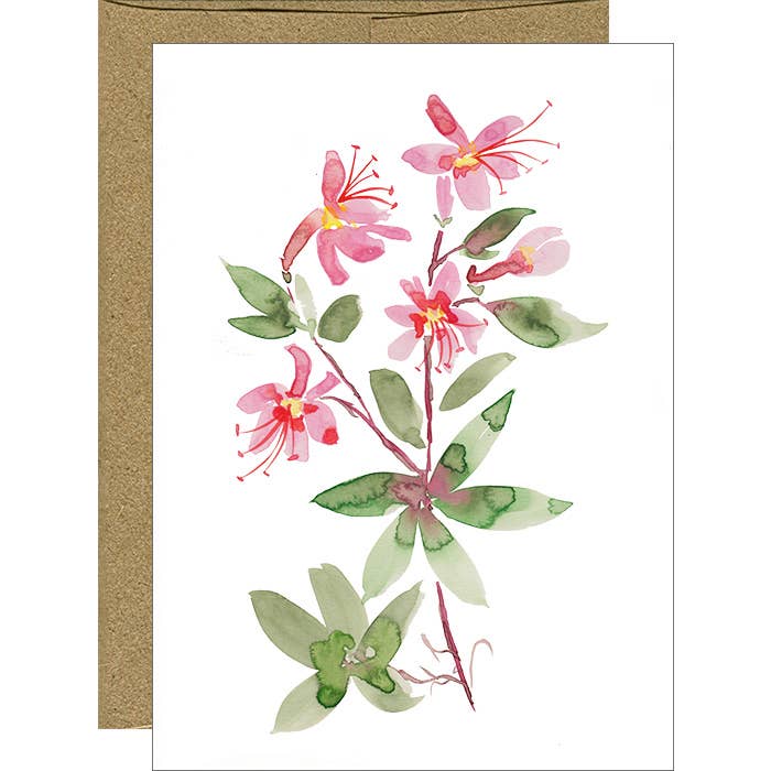 Watercolor Mountain Azalea Floral Notecards - Boxed Set of 6 for wholesale by Pink Bathtub Designs