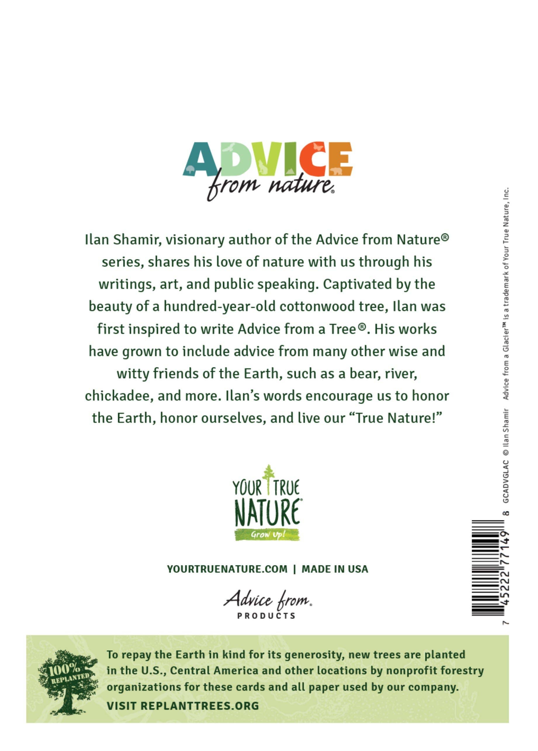 Advice for Life by Your True Nature - Wholesale Everyday Greeting Card - Advice from a Glacier Greeting Card - Blank2