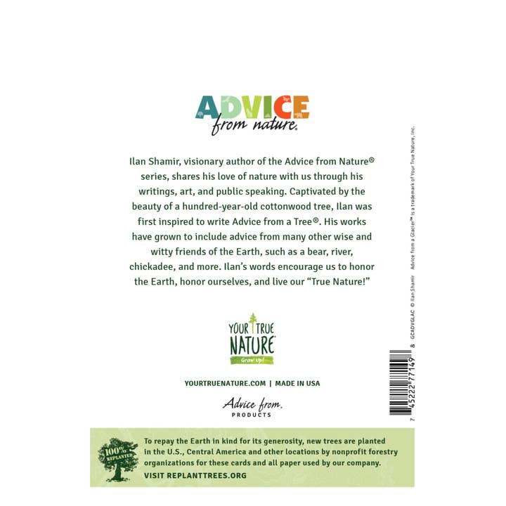 Advice for Life by Your True Nature - Wholesale Everyday Greeting Card - Advice from a Glacier Greeting Card - Blank2