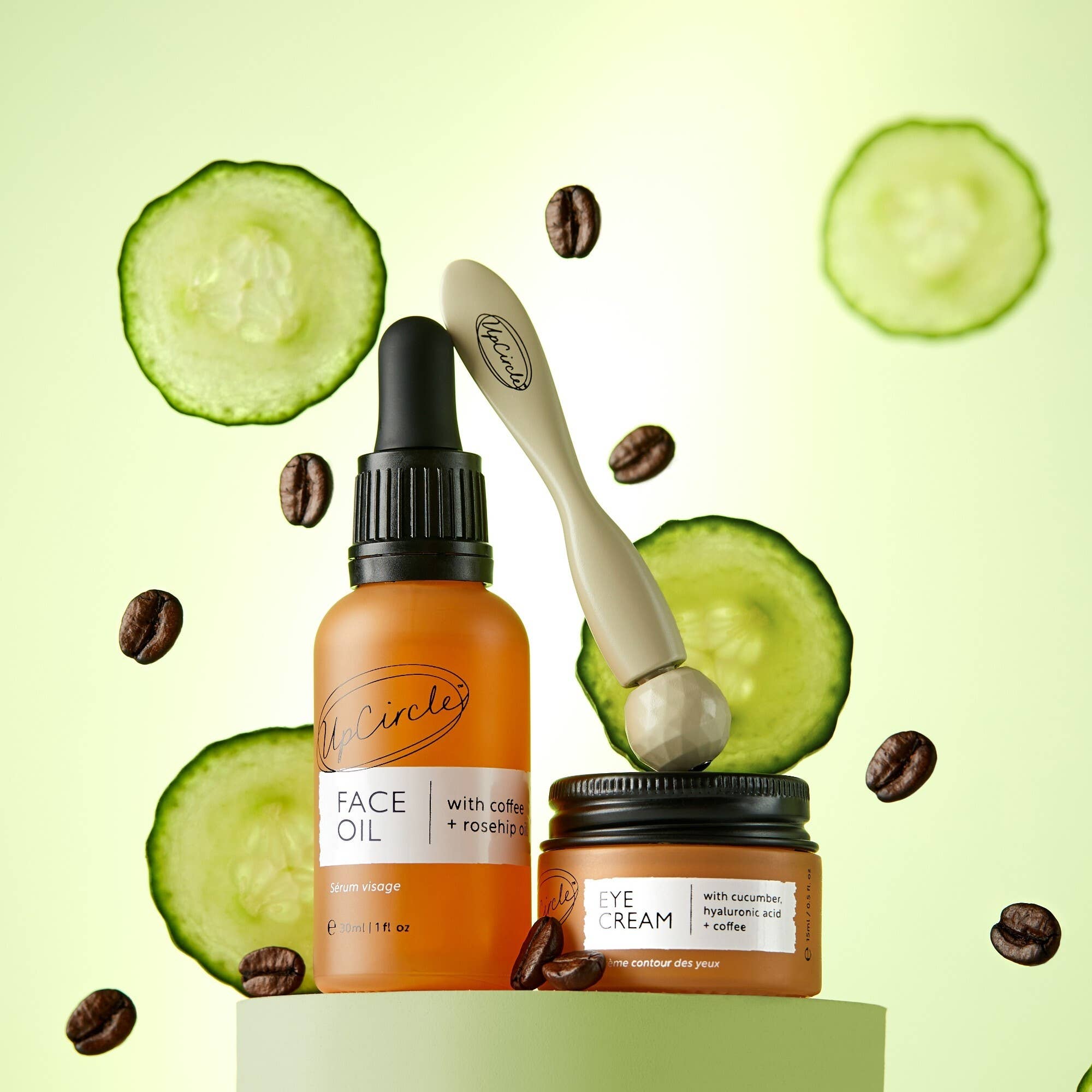 UpCircle Beauty Europe - Vendita all'ingrosso Kit per la cura del viso - Regalo Benessere Vegano Eco-Friendly - Duo Cura della Pelle Spa Caffeinato Riempitivo per Calze5