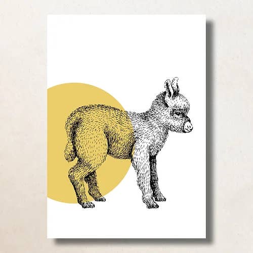 Asino, punto giallo/A6/card per la vendita all'ingrosso da parte di Bijzondere Kaartjes