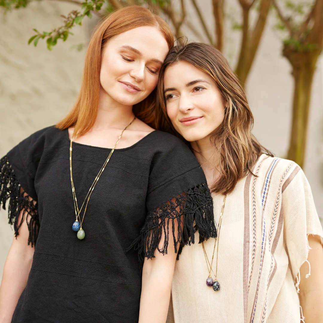 Bella Vita Jewelry – wholesale Pendant/charm necklace – Zara Natural Stone Drop Necklace | Amazonite3