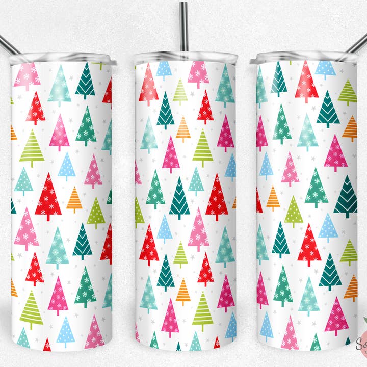 Christmas Tumbler, Christmas Tree Tumbler, Winter Tumbler for wholesale by So Peachy Designs