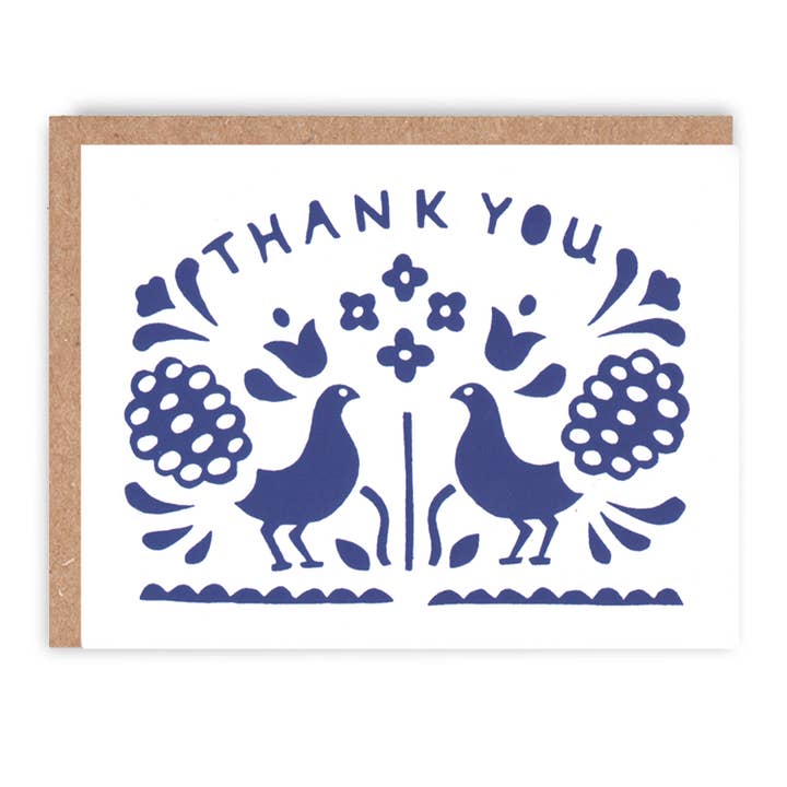Folk Bird Thank You Card for wholesale by Sarah Landwehr
