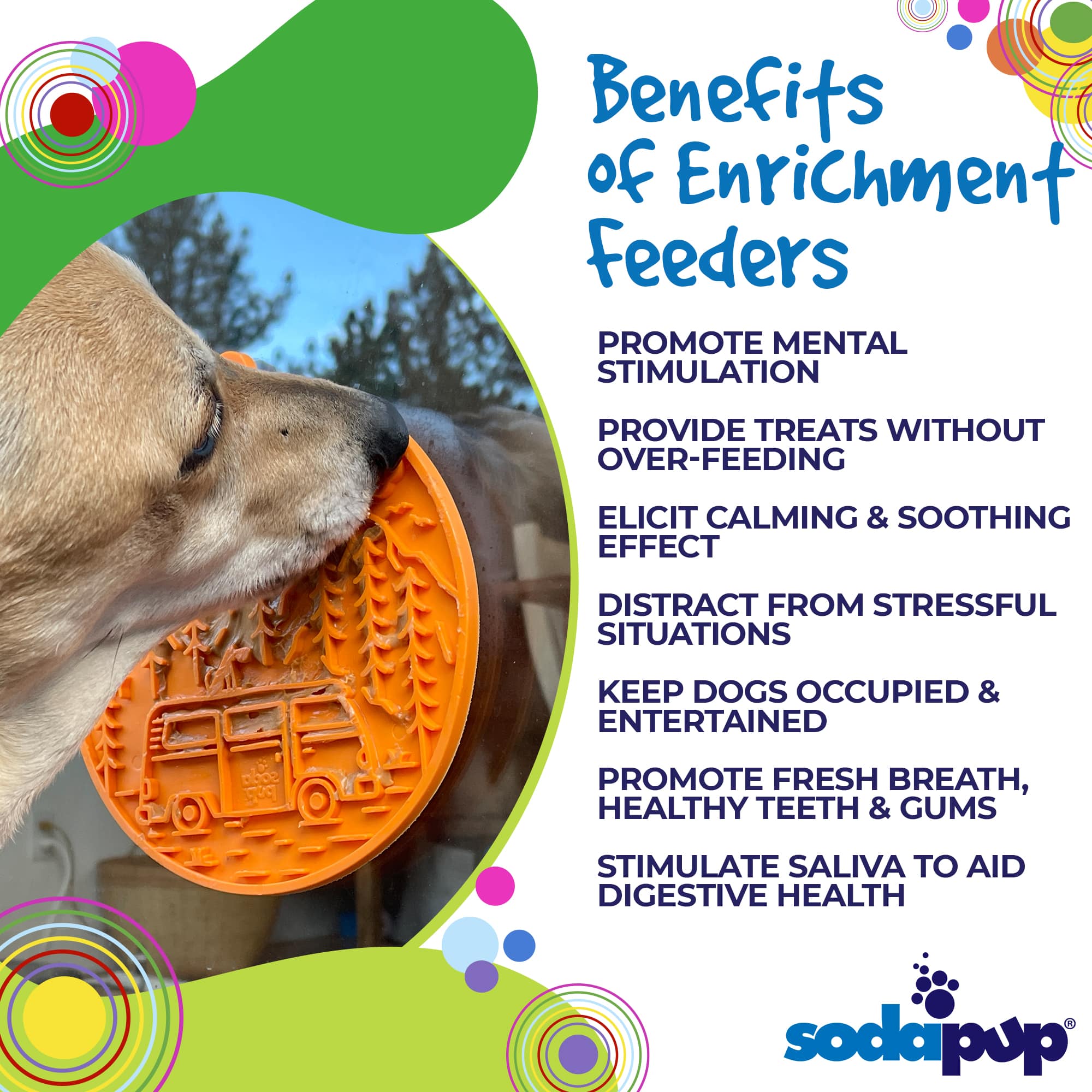 SodaPup Dog Toys - Wholesale Pet Food Mat - Dog - Camp eMat Enrichment Lick Mat With Suction Cups2