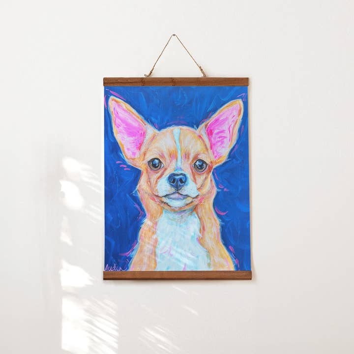 Audra Style - Wholesale Art Print - Chihuahua Dog Art Print, Pet Art, Maximalist Art, Dopamine Decor, Trendy Colorful Wall Poster