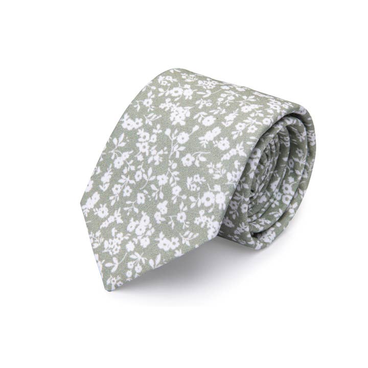 Dusty Sage Floral Tie for Men for wholesale by Armoniia