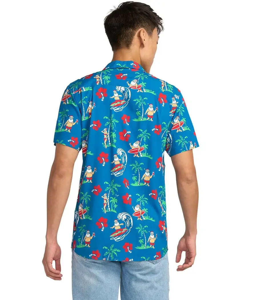 Tipsy Elves - Vente Chemise à col boutonné – homme - Chemise à boutons Surf's Up Santa - Chemise hawaïenne de Noël pour homme2