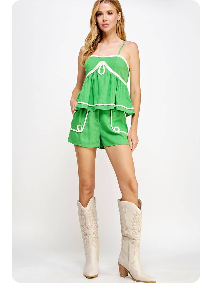 Strut & Bolt - Venta al por mayor Blusa - Mujer - Cami de lino sin mangas con detalle de ribete trenzado16