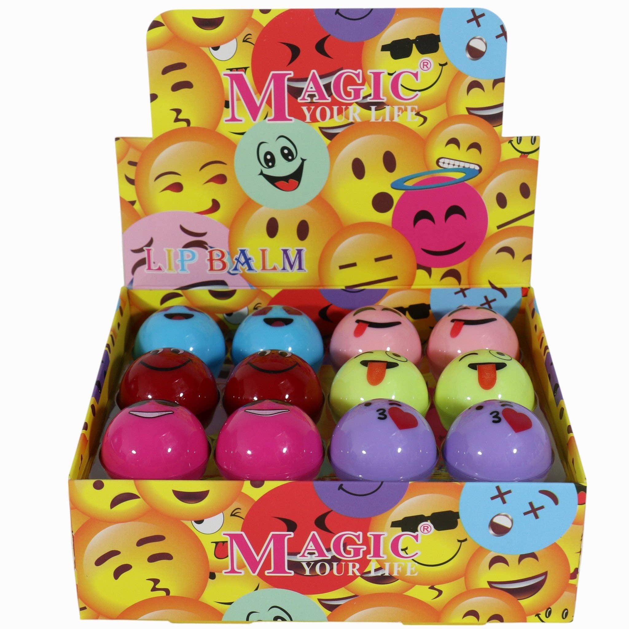 ASSORTITI Balsamo Labbra Palla Emoji Divertente LB806 (24PC) in vendita all'ingrosso su Faire3