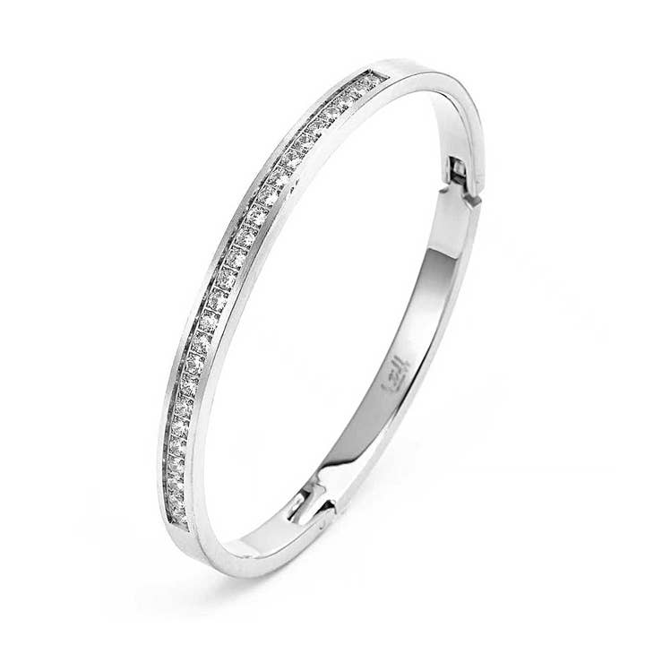 BG333W B.Tiff Eternity 25 Bangle Bracelet for wholesale by B.Tiff