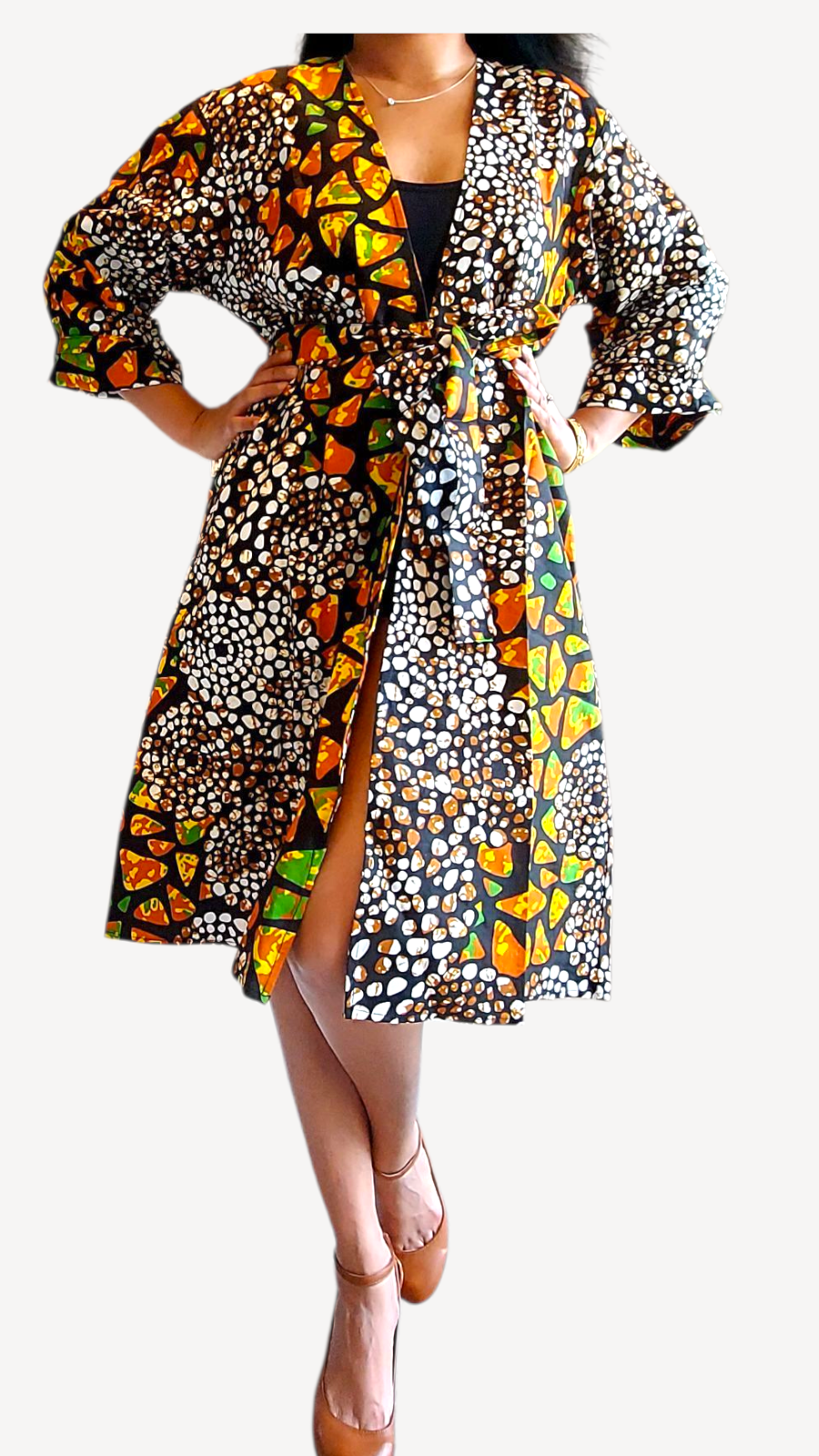 India Batik – Engroshandel Kjole - Dame – Kimono Midikjole / Ankara Print FJO171