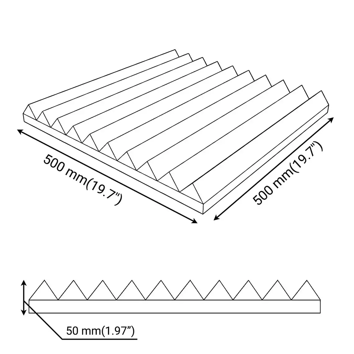ATB-Sound sp. z o. o. - Wholesale Decorative Panel - 4 PACK - Acoustic Foam Panels 50x50cm | Soundproof Tiles2