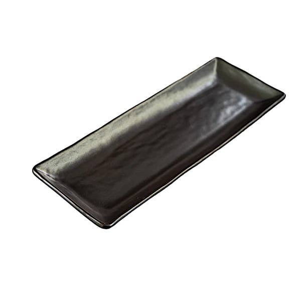 Assiette de service rectangulaire de 14 po L de la série Tetsu Kesho pour la vente par Urban Tokyo