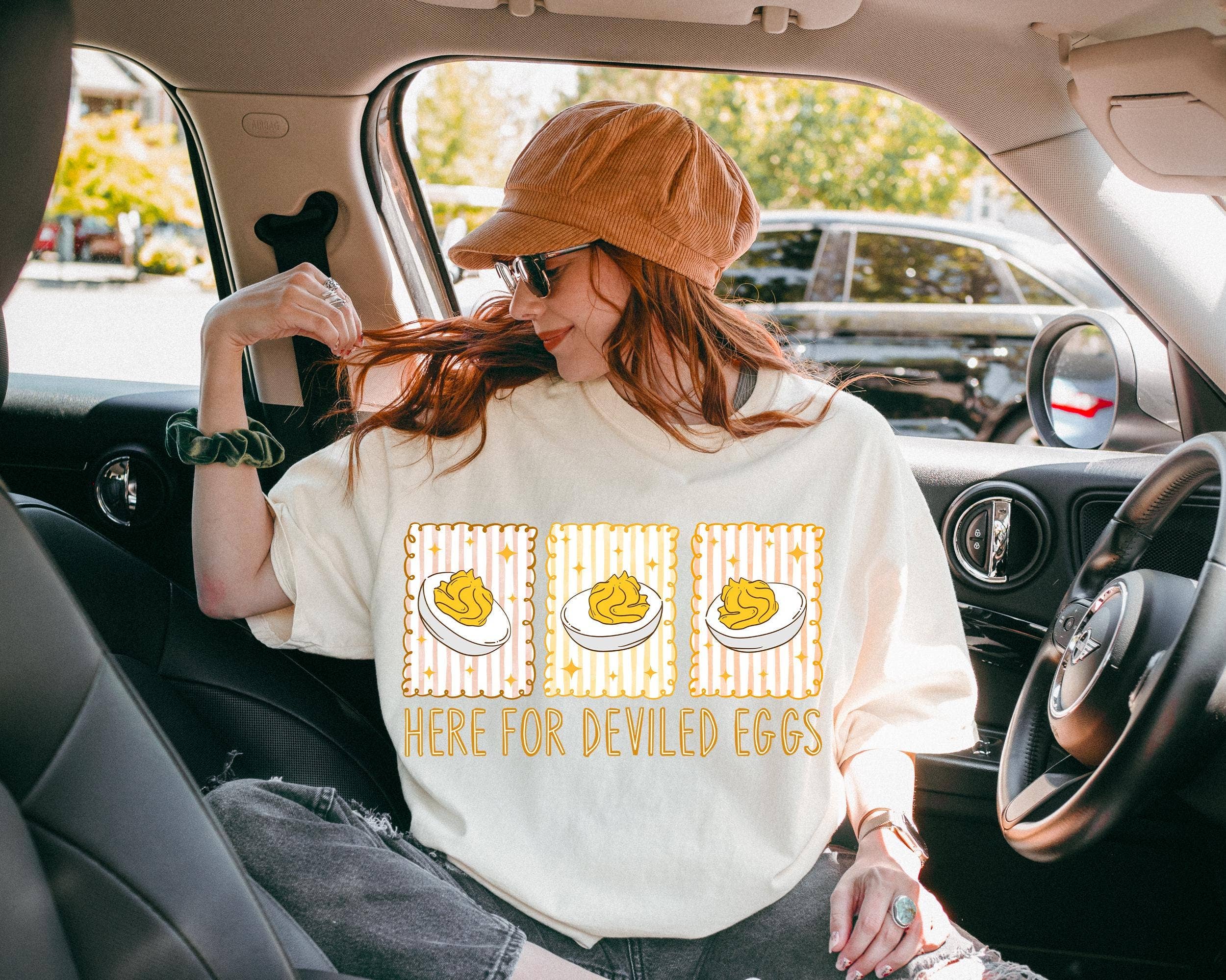 NVC Ecommerce LLC - Wholesale T-Shirt (Graphic) - Women's - Deviled Eggs Shirt, You Know Why I’m Here Sweatshirt2