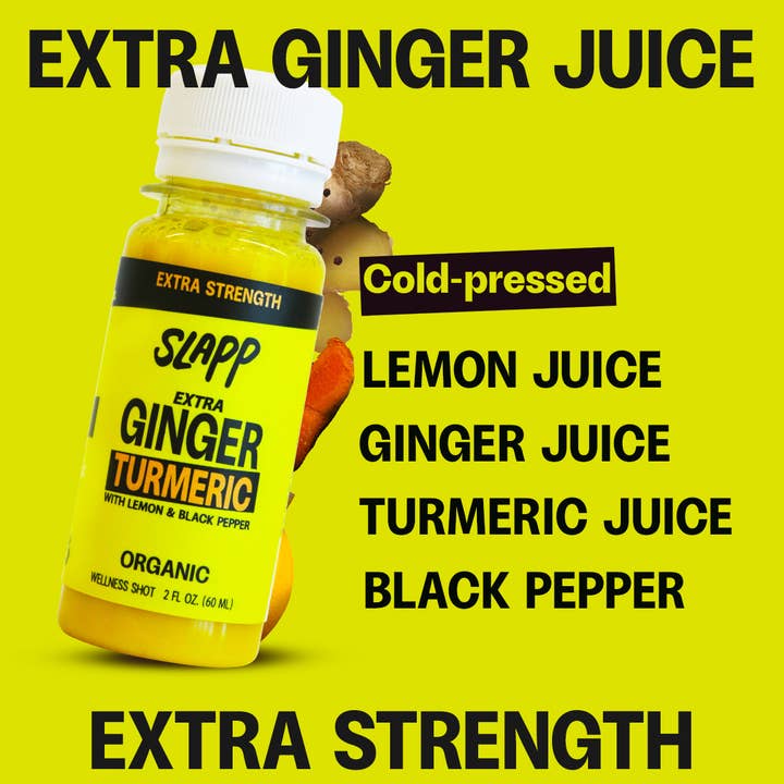 SLAPP - Wholesale Wellness Juice/Tonic - GINGER & TURMERIC EXTRA STRENGTH organic shot