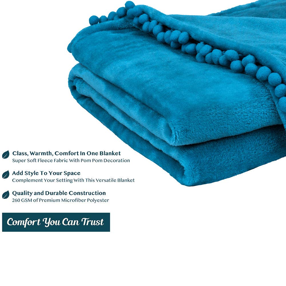 Pavilia – wholesale Prydnadsfilt – Filt med pompom-fransar79