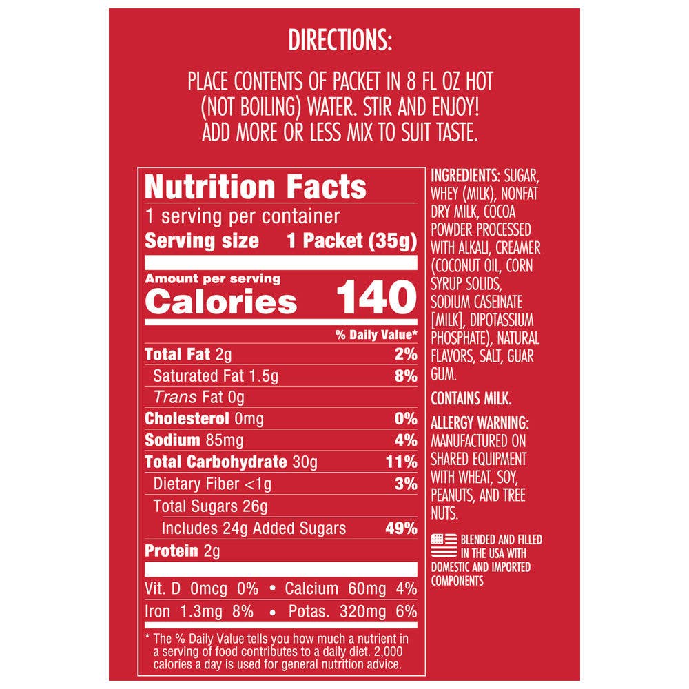 Door County Coffee - Wholesale Hot Cocoa Mix/Kit - Door County Candy Cane Gourmet Hot Cocoa - One Mug Packet1