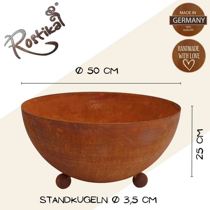Rostikal - Wholesale Plant Pot - Rust decorative metal bowl on balls | garden decoration plant bowl3