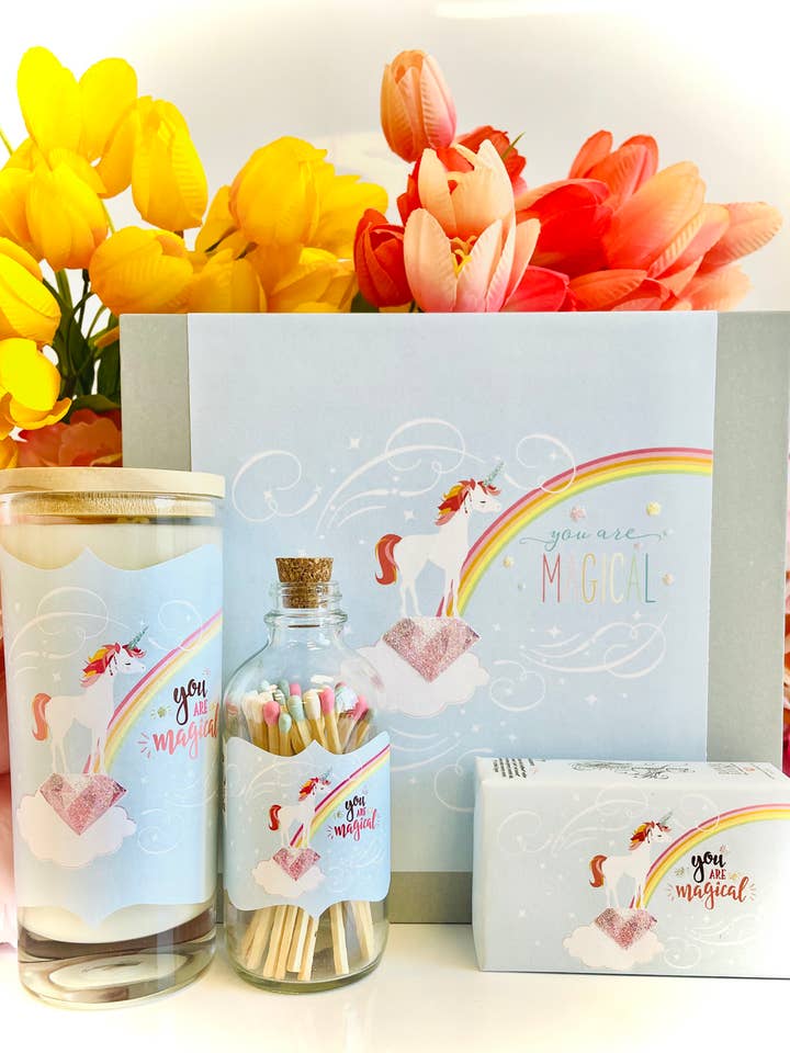 Large Gift Box Unicorn for wholesale by Love & Luck Greetings