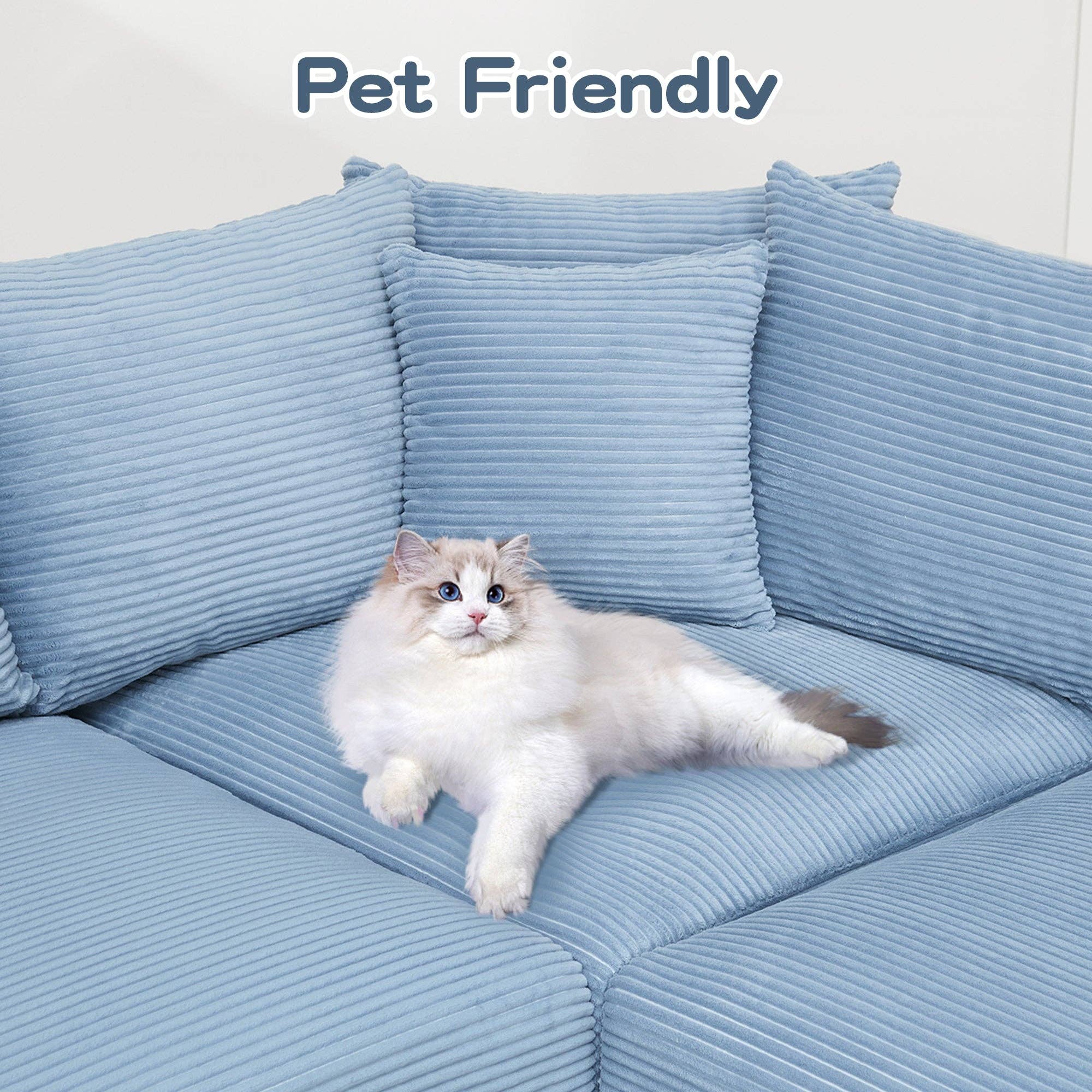 39F Inc. - Wholesale Sofa - Oversized Blue Cloud Modular Sectional Couch (13 Pillows)10