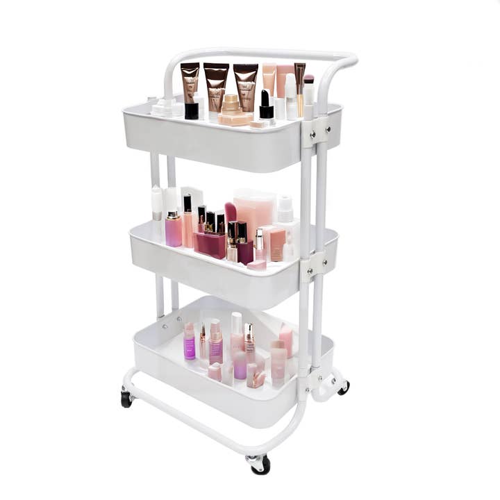 3 Tier Rolling Cart Moving Storage Organizer Rack Trolley Shelf 17.7X14.5X32.2" 15788 for wholesale by FIXTUREDISPLAYS