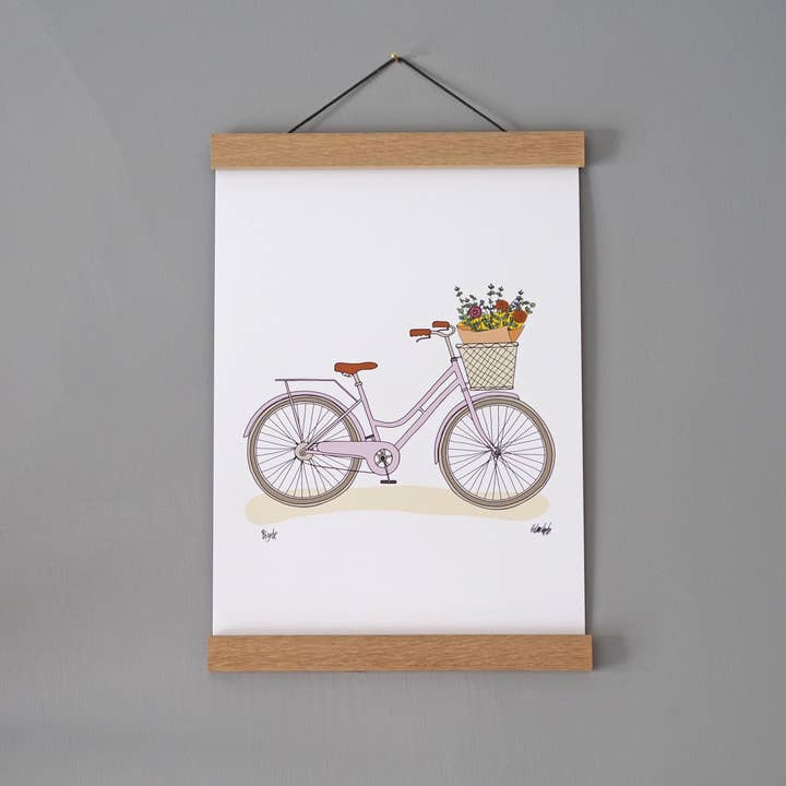 Stampa bicicletta in rosa pallido per la vendita all'ingrosso da parte di Helena Carrington